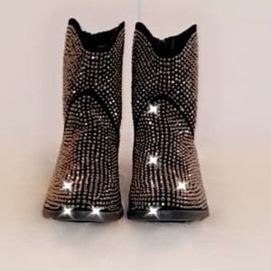 Black STUUDED Bling Bootie size 8